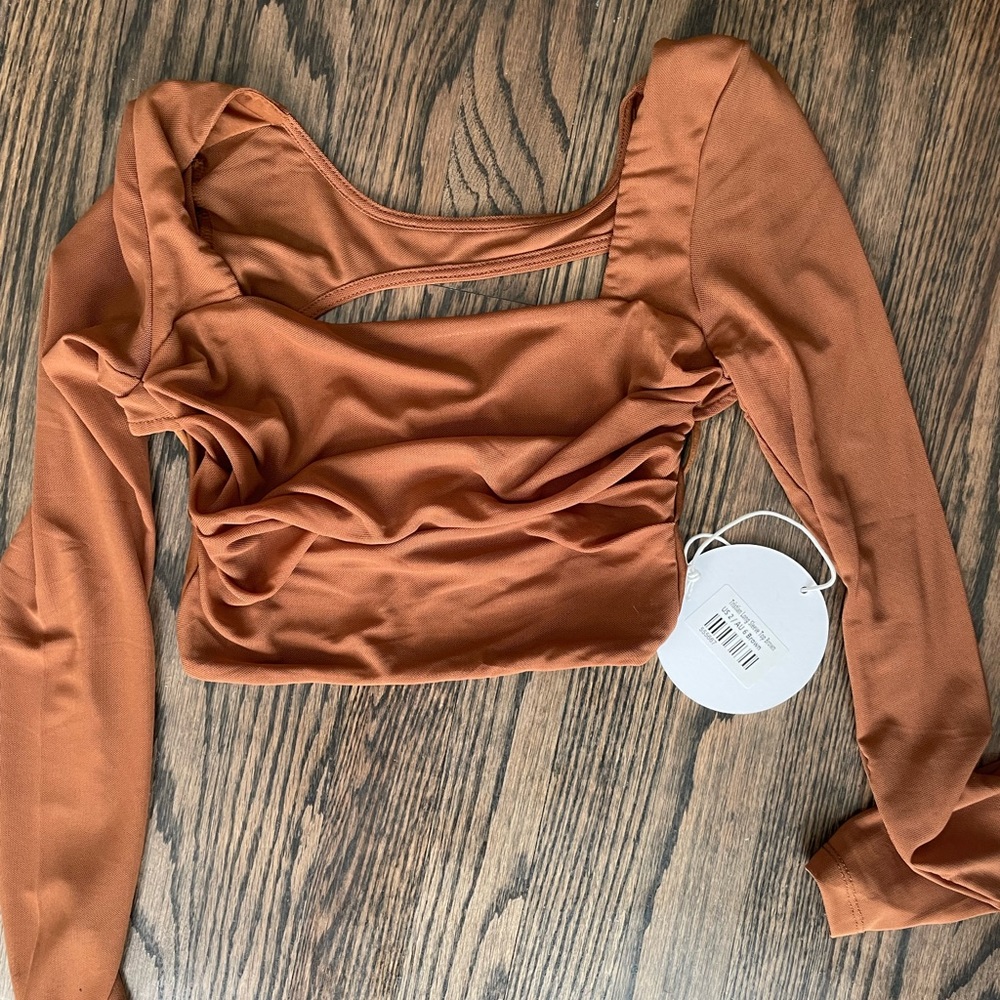 Princess Polly Tristan Backless Long Sleeve Top NWT